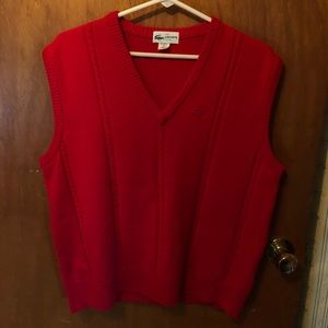 LACOSTE Red Sweater Vest Perfect Condition
